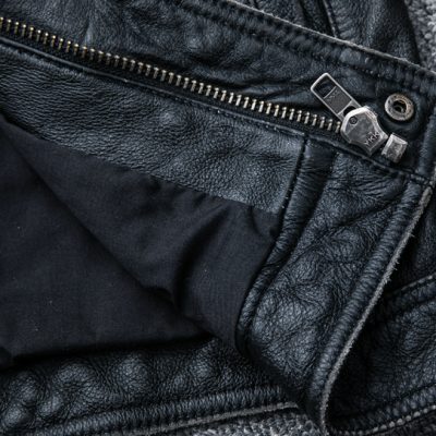 Áo da bò thật big size AKD014 đen