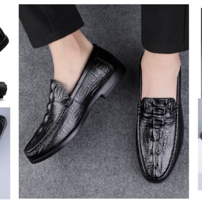 Giày da thật nam GTD049 đen