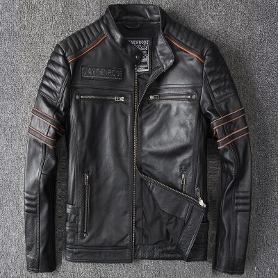 Áo da bò AKD010 đen