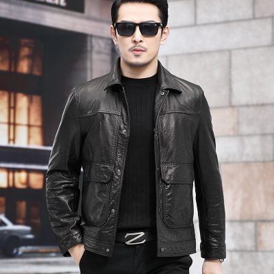 Áo khoác da nam AKD006 đen