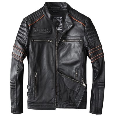 Áo da bò AKD010 đen