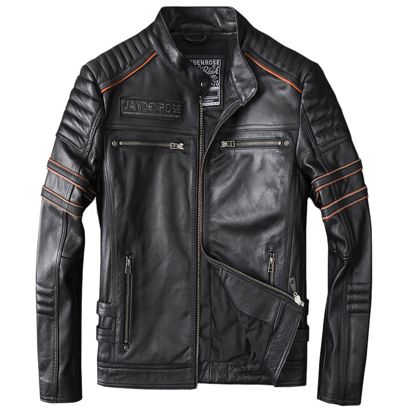 áo khoác da nam thêu đầu lâu