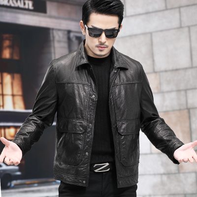 Áo khoác da nam AKD006 đen