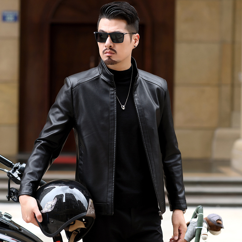 Áo da cừu cổ đứng