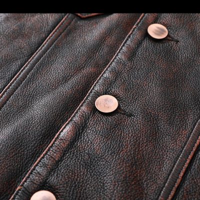 Áo da AKD001 nâu đỏ