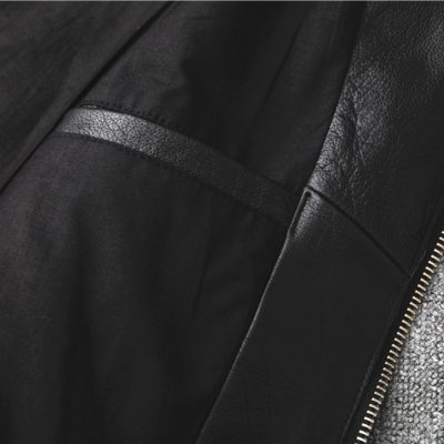 Áo da nam AKD003 da bò đen