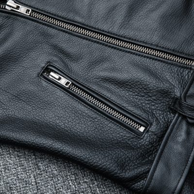 Áo bò thật nam AKD004 áo da đen