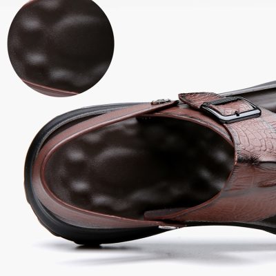 Dép da nam GTD041 nâu