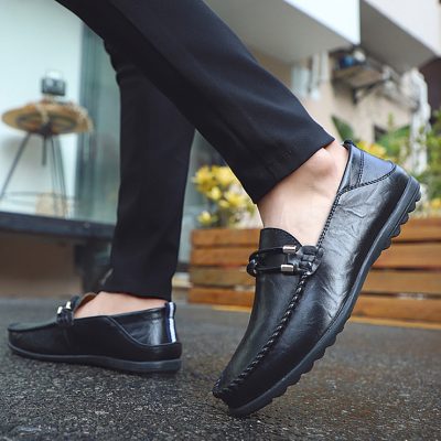 Giày lười nam big size GTD044 nâu đỏ