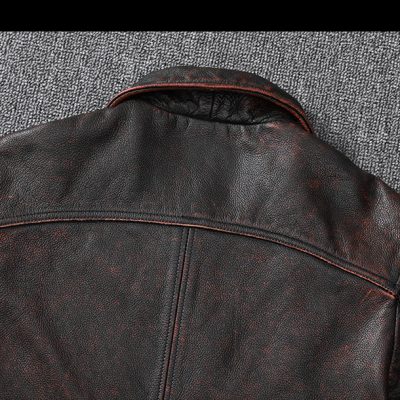 Áo da AKD001 nâu đỏ