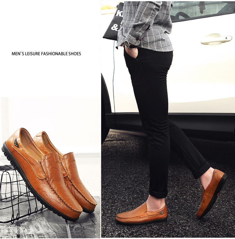 giày lười da bò nam