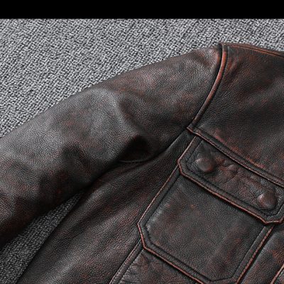 Áo da AKD001 nâu đỏ