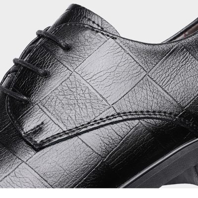 Giày tăng chiều cao nam GTD011 đen vuông