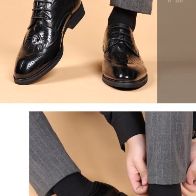 Giày Da Bò Nam GTD017 Đen