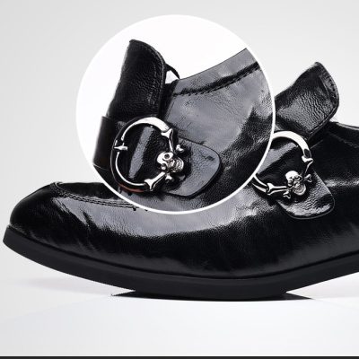 Giày Da Nam GTD016 Da Cừu Đen (Dép Đế Rỗng)