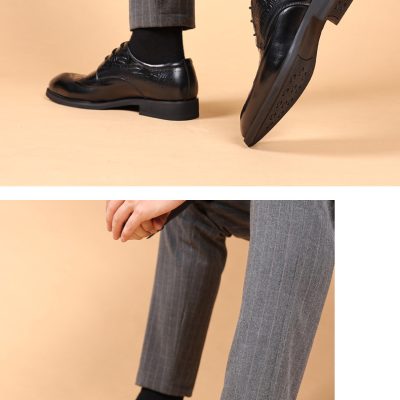 Giày Da Bò Nam GTD017 Đen