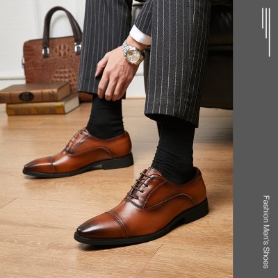 Giày công sở nam GTD019 nâu (bình thường)