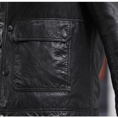 Áo khoác da nam AKD006 đen