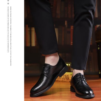 Giày tăng chiều cao nam GTD011 đen vuông