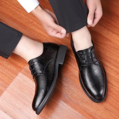 Giày tăng chiều cao nam GTD011 đen vuông