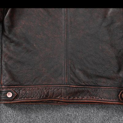 Áo da AKD001 nâu đỏ