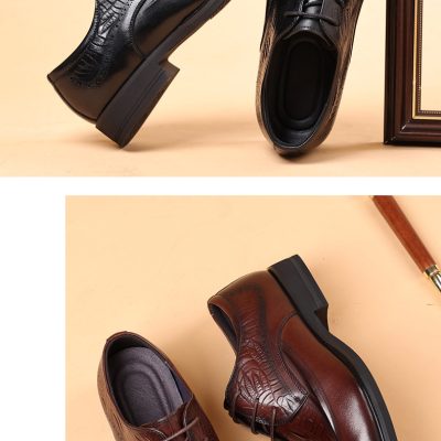 Giày Da Bò Nam GTD017 Đen