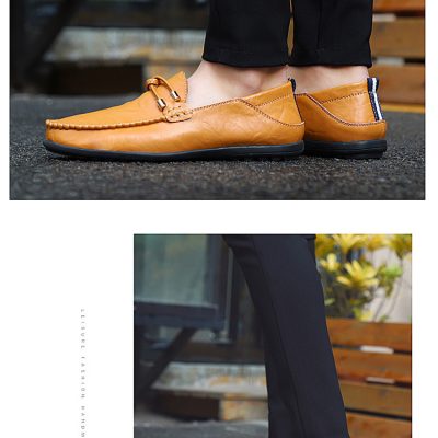 Giày lười nam big size GTD044 nâu đỏ