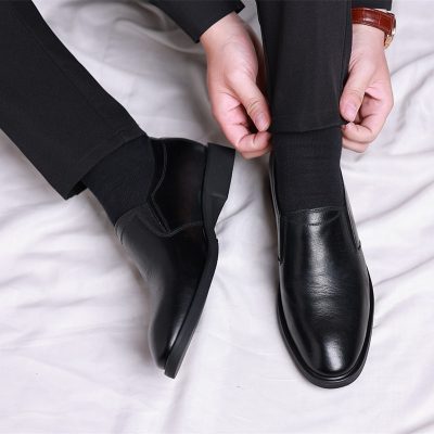 Giày Nam Da Bò Thật GTD014 Đen