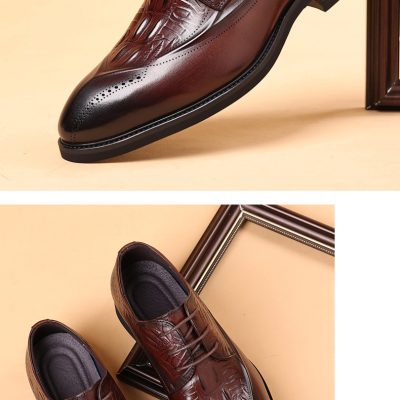 Giày Da Bò Nam GTD017 Đen