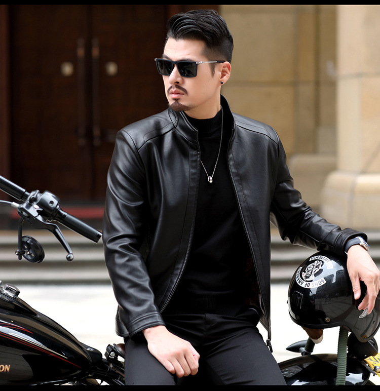 Áo da cừu cổ đứng