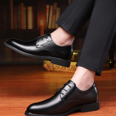 Giày tăng chiều cao nam GTD011 đen vuông