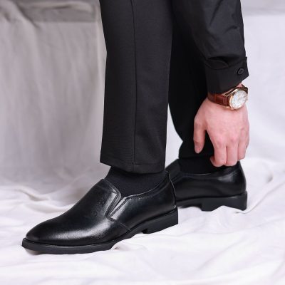 Giày Nam Da Bò Thật GTD014 Đen