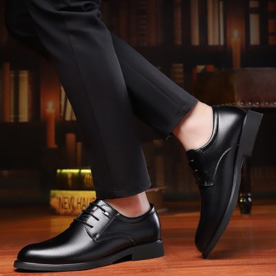 Giày nam đế cao GTD032 giày rỗng màu nâu (trơn)