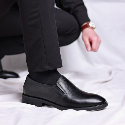 Giày Nam Da Bò Thật GTD014 Đen