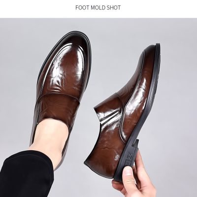 Giày Tăng Chiều Cao Nam Da Bò Thật GTD006 Đen
