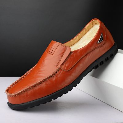 Giày lười nam size 45 GTD043 giày nhung đen