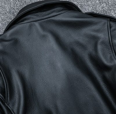 Áo bò thật nam AKD004 áo da đen