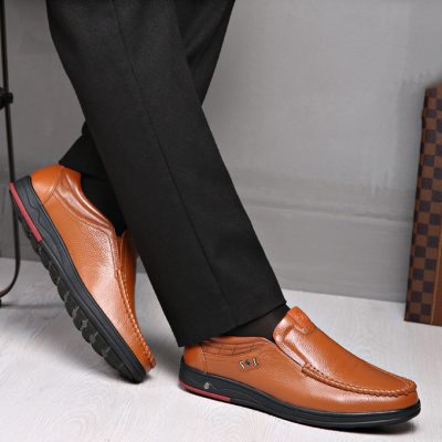 Giày da công sở, cao su gót cao 2-3cm GTD028 vàng