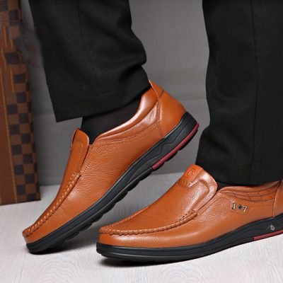 Giày da công sở, cao su gót cao 2-3cm GTD028 vàng