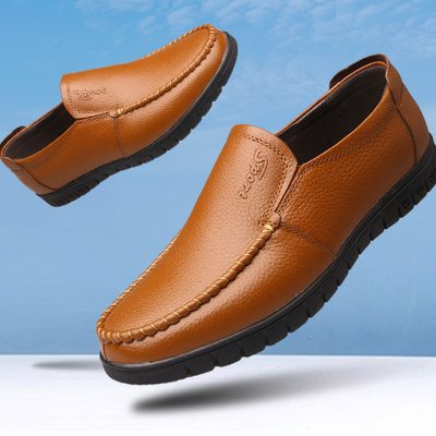 Giày lười size lớn GTD045 mô hình rỗng màu nâu