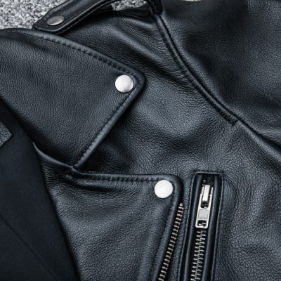 Áo bò thật nam AKD004 áo da đen