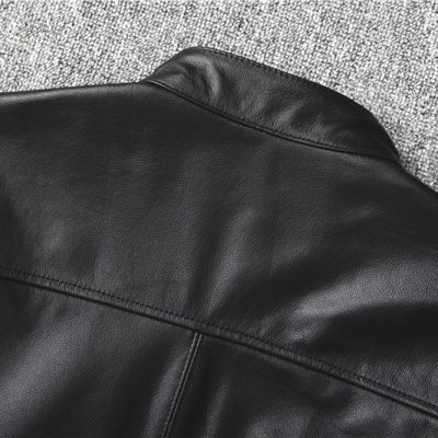 Áo da nam AKD003 da bò đen