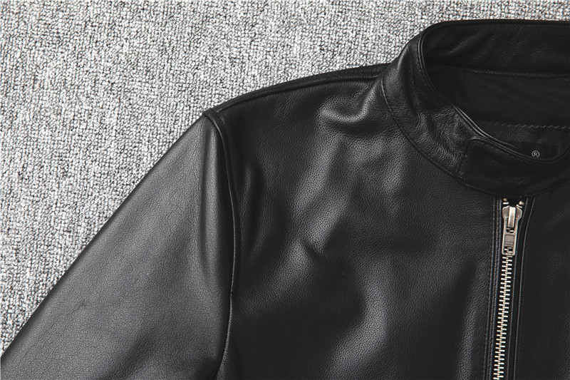 áo khoác da cổ đứng ngắn