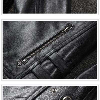 Áo da bò AKD010 đen