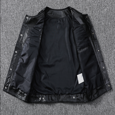 Áo da gile AKD034 đen