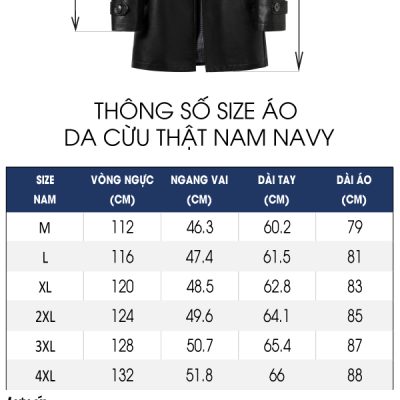 Áo da nam thời trang AKD045 lớp lót cotton màu đen
