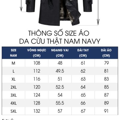 Áo da big size nam AKD047 đen