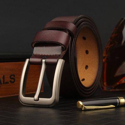 Thắt Lưng Da Cao Cấp Nam Khóa Cài DND014 Khóa Số 7 Màu Đen