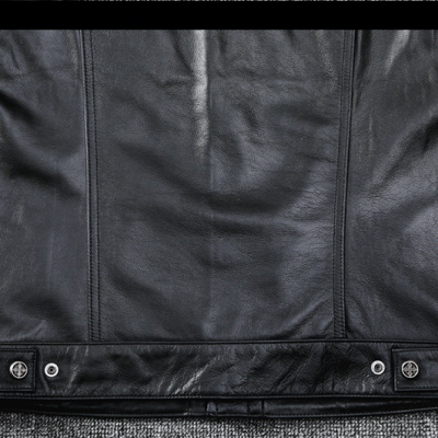 Áo da gile AKD034 đen