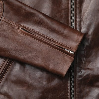 Áo khoác da dê thật AKD037 nâu vàng